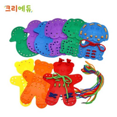 우리 아이랑 즐겁게 놀아요! 득템찬스 동물과일실꿰기 후기