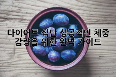 다이어트 식단: 성공적인 체중 감량을 위한 완벽 가이드